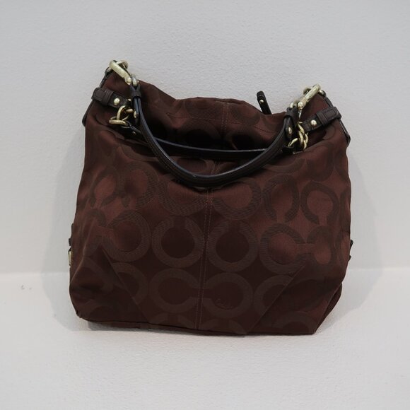 Coach H0969 - 14146 Chocolate Brown Canvas Hobo Bag - Picture 1 of 5